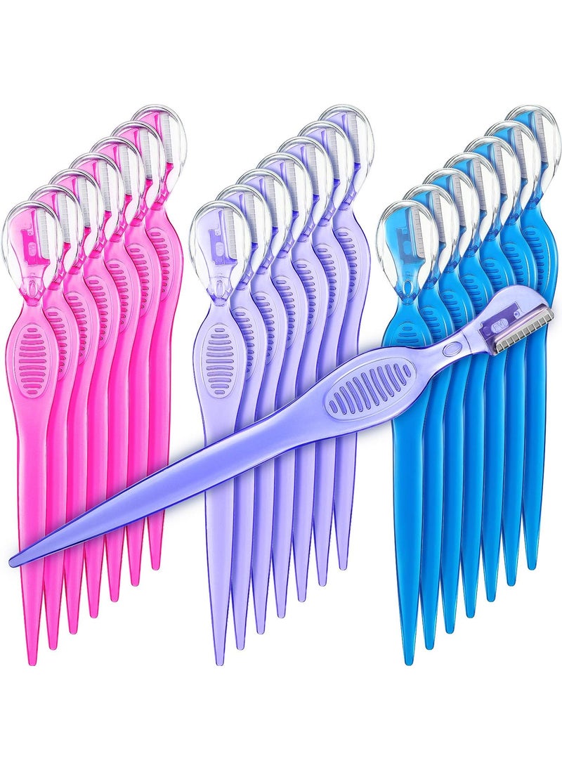 Mudder Mudder 21 Pcs Face Razors for Women and Men Eyebrow Razors Shaver Facial Razor Multipurpose Face Trimmers with Precision Cover for Women Makeup Care ToolsRose Red Blue Purple 