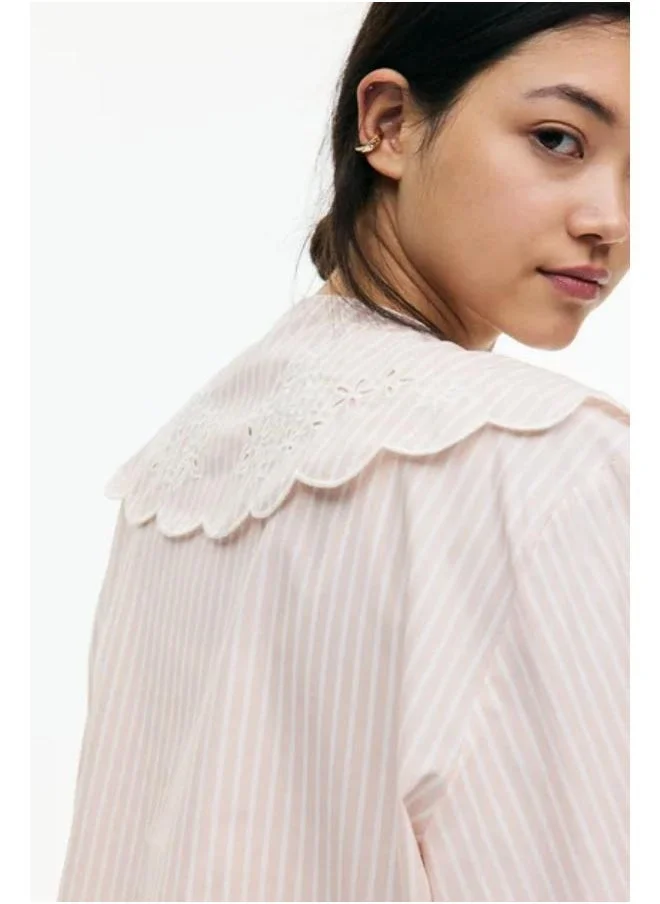 اتش اند ام Embroidered Peter Pan-Collared Blouse