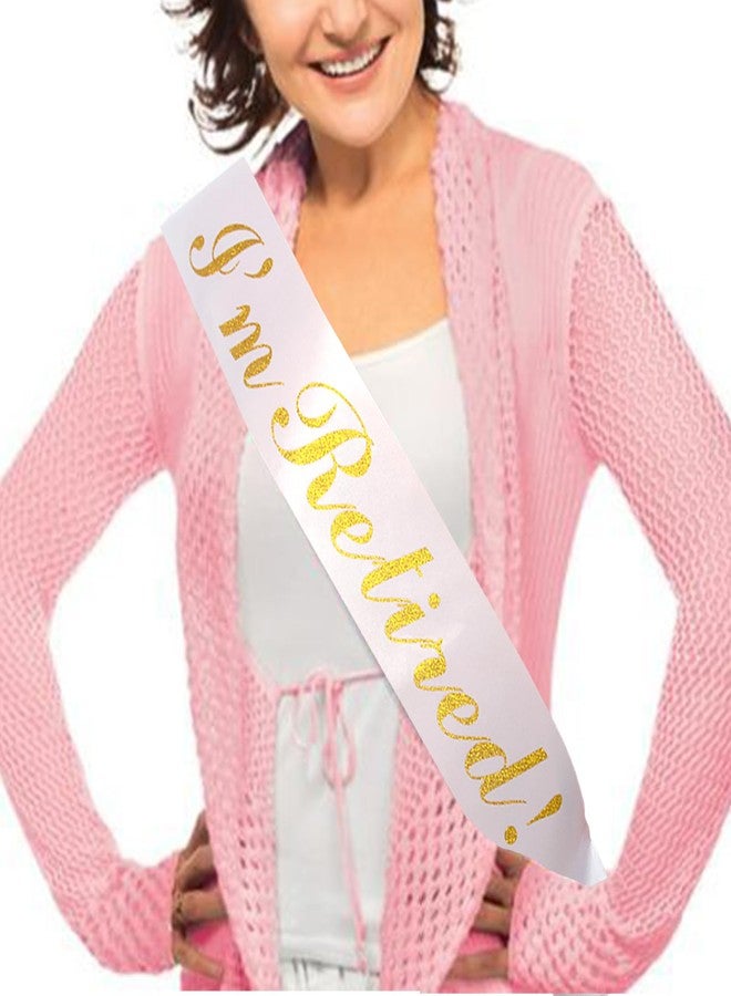 BLUPLE “I'm Retired!” Sash,Retirement Gifts for Women and Men, Happy Retirement Party Decorations, Events and Decorations by JPACO (Gold/White) - Image 1
