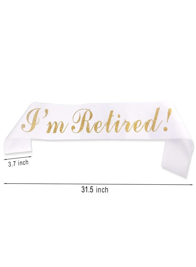 BLUPLE “I'm Retired!” Sash,Retirement Gifts for Women and Men, Happy Retirement Party Decorations, Events and Decorations by JPACO (Gold/White) - Image 3