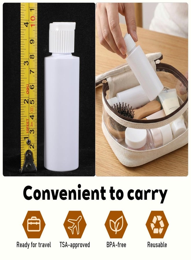 Alrhso 2 Oz Travel Squeeze Bottle with Flip-top Pour Spout, 4Pcs Small Plastic Bottles Refillable Squeeze Bottle for for Lotion, Shampoo, Various Liquids (White) - Image 2