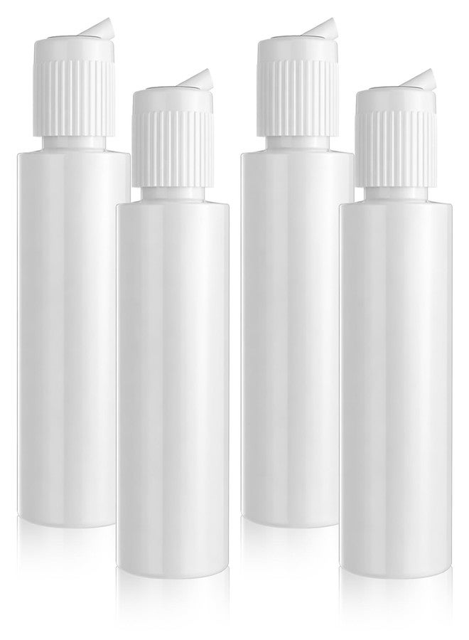 Alrhso 2 Oz Travel Squeeze Bottle with Flip-top Pour Spout, 4Pcs Small Plastic Bottles Refillable Squeeze Bottle for for Lotion, Shampoo, Various Liquids (White) - Image 1