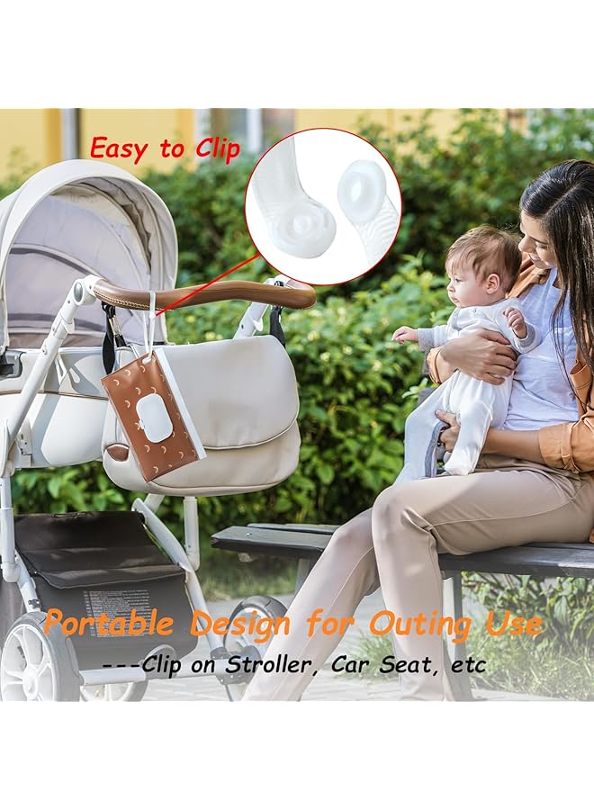 erorex Baby Wipe Dispenser 4 Pack Portable Refillable Wipe Pouch Keeps Wipes Fresh Reusable Wet Wipe Pouch  - Image 2