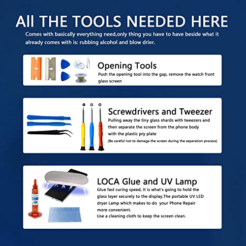 Agzssl Screen Replacement for iPhone 14 Pro Max, 6.7 Inch Front Outer Lens Glass Screen Replacement Repair Kit - Incl Waterpoof Frame Adhesive and Tool Kit(No Digitizer,No LCD) - Image 5