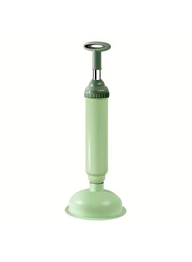 Green Heavy Duty Manual Toilet Clog Remover Powerful Suction Drain Cleaner Snake Tool - Image 1