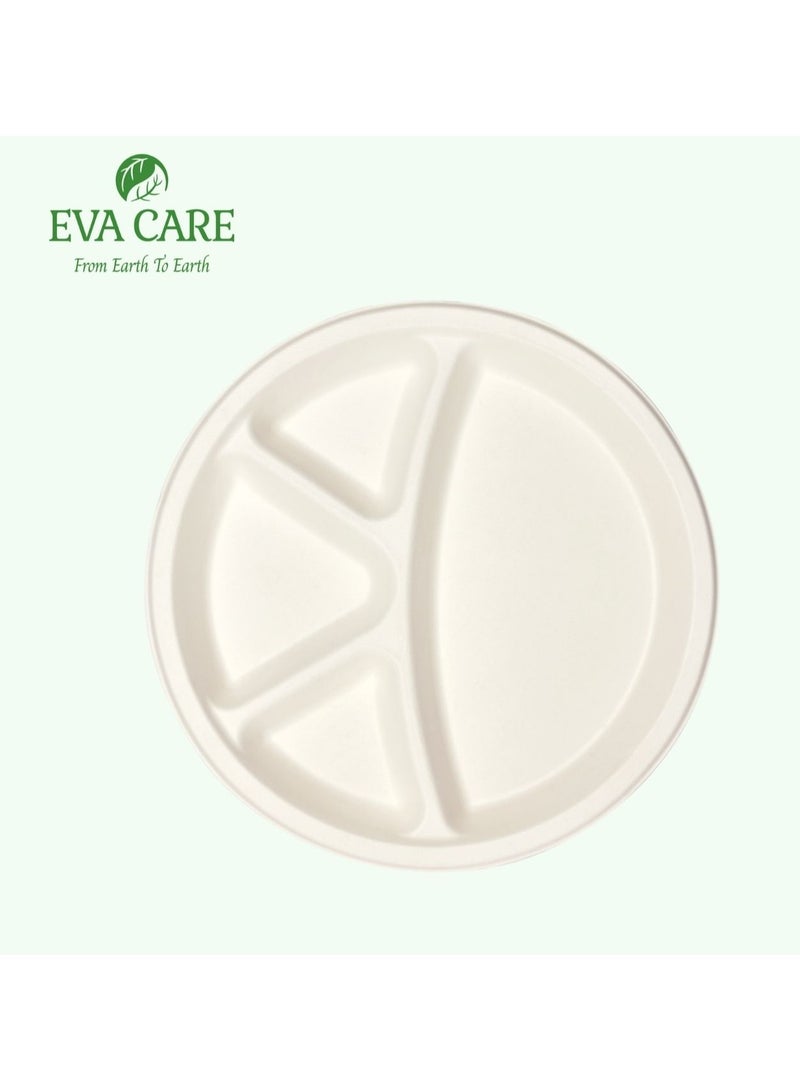 إيفا كير EVA CARE: أطباق مستديرة مقاس 11 بوصة - 4 أقسام قابلة للاستخدام مرة واحدة.  - Image 5