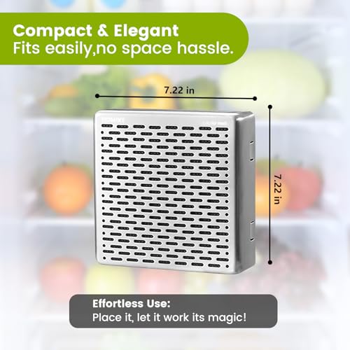 HOMIKE Refrigerator Deodorizer,10 Years Long Fridge Odor Eliminator,Car Air Freshener,Closet Odor Absorber,Outperforms Baking Soda and Bamboo Air Purifying Bags，Stainless Steel - Image 5