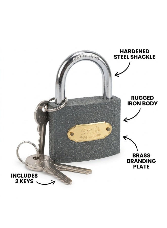 SOTO Heavy Duty 63mm Anti Theft Padlock with Hardened Steel Shackle and 3 Keys High Security Weather Resistant Metal Lock for Gates Doors Warehouses Storage Units Garages Fences Cabinets Outdoor Use Durable Rust Proof Security Lock - Image 2