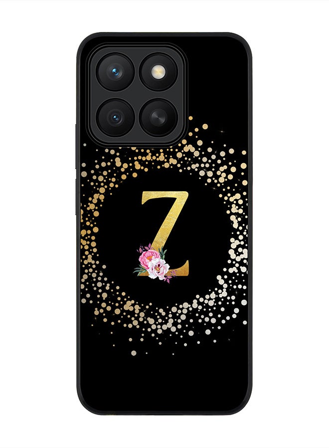 Stylizedd For Honor X8c Case,Slim fit Camera Protection, Shockproof Thin Phone cover  - Custom Monogram Floral - Z ( Black )