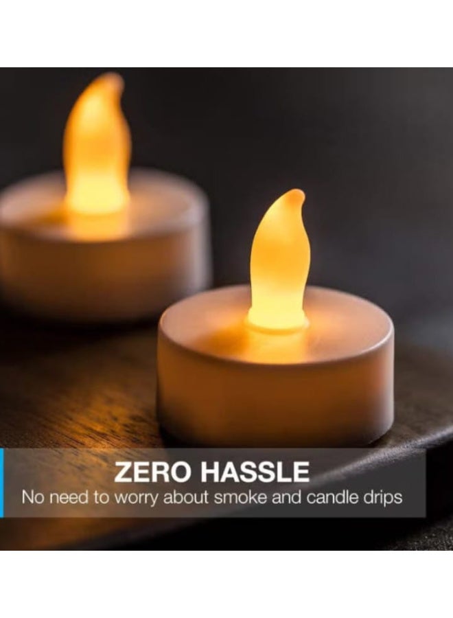 شموع شاي LED واقعية ومشرقة بدون لهب، عبوة من 24 شمعة - Image 3