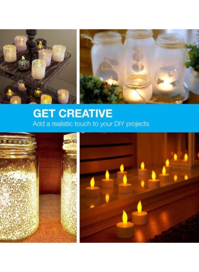 شموع شاي LED واقعية ومشرقة بدون لهب، عبوة من 24 شمعة - Image 4