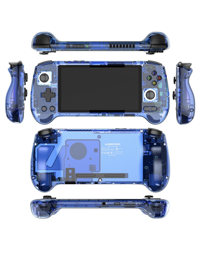 ANBERNIC RG556 Handheld Game Console Unisoc T820 Android 13 5.48 inch AMOLED Screen 5500mAh WIFI Bluetooth Retro Video Players (Blue 128G)