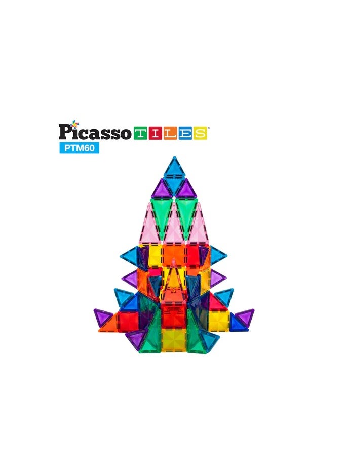 PicassoTiles Picasso Magnetic Mini Diamond Building 60-Pieces | Building Blocks | Educational Toy Set | Construction Building Kit for Child Brain Development  - Image 2
