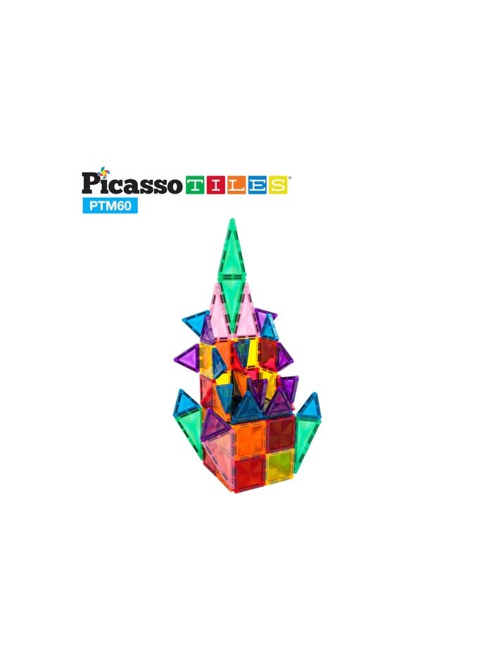 PicassoTiles Picasso Magnetic Mini Diamond Building 60-Pieces | Building Blocks | Educational Toy Set | Construction Building Kit for Child Brain Development  - Image 3