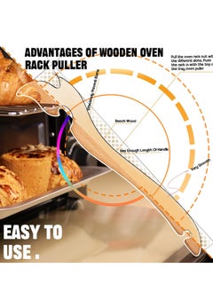 Y&D Wooden Oven Rack Puller Stick, Push Pull Tool with Longer Handle Out Hot Racks, Prevent Scalding Toaster Accessories Ideal for Kitchen Oven, oven, Air fryer  - Image 5