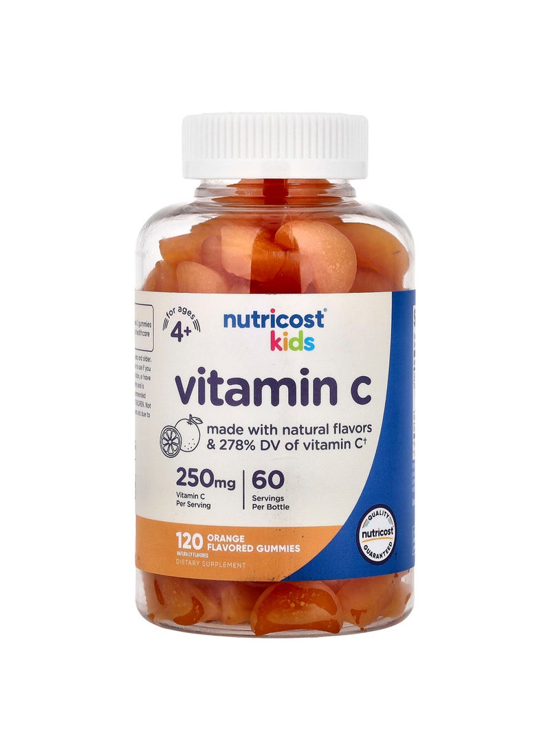 Nutricost Kids, Vitamin C Gummies, Ages 4+, Orange, 120 Gummies