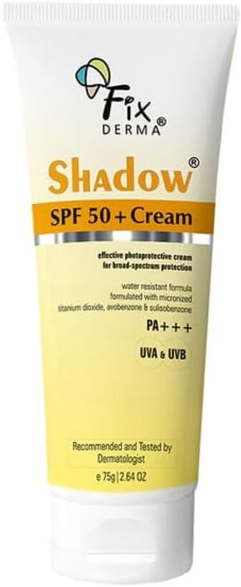 كريم واقي شمس فيكسدرما شادو SPF 50 للوجه مختبر من قبل أطباء الجلدية مرطب للرجال مقاوم للماء 264 أونصة