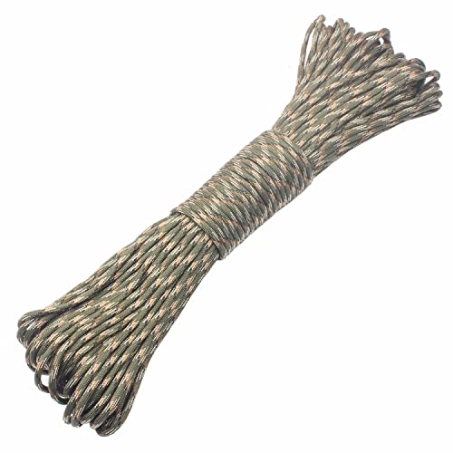 GeGeDa Paracord 9 Core 550 Parachute Cord Camping Rope 100FT (Army Green camo, 100feet) - Image 1