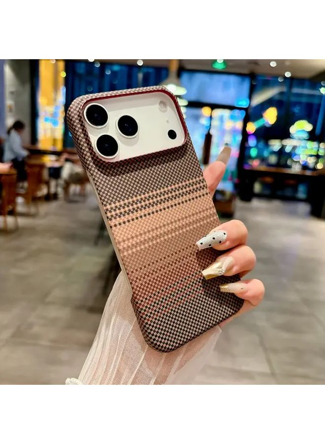 Sunset Yellow Magnetic Phone Case For iPhone 12 Pro Max Kevlar Pattern Carbon Fiber Texture - Image 1