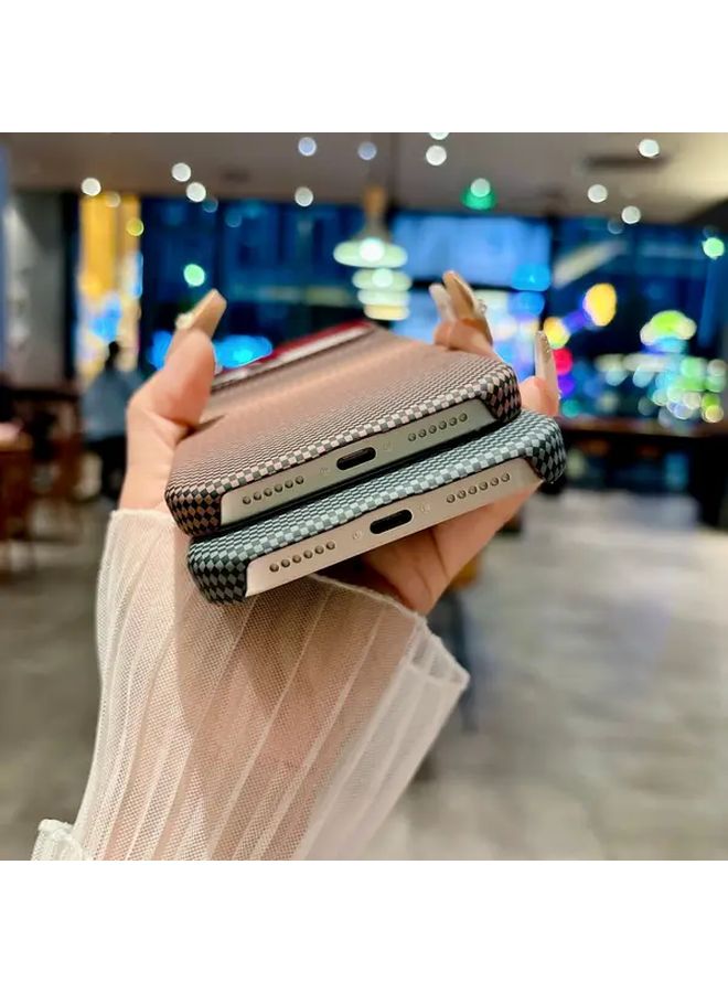 Sunset Yellow Magnetic Phone Case For iPhone 12 Pro Max Kevlar Pattern Carbon Fiber Texture - Image 5