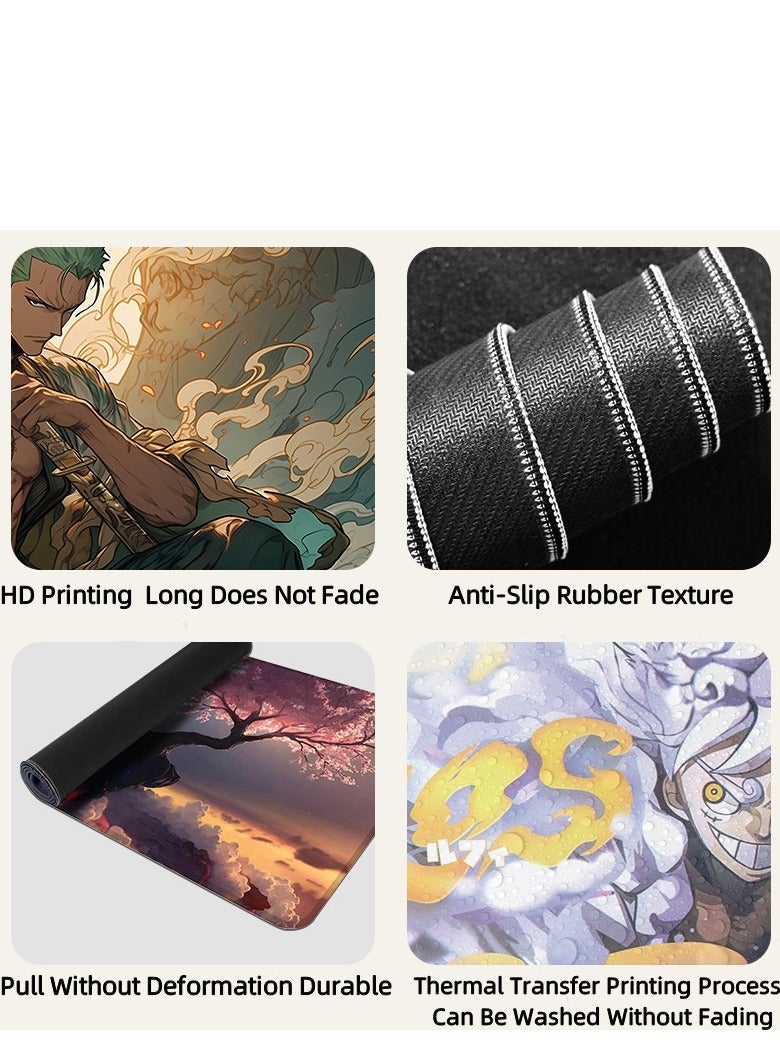 QZ Anime One Piece Mouse Pad, Extended Large Gaming Mouse Pad, Non-Slip Rubber Base And Stitched Edge Desk Pad For Computer Home Office Work And Study  - Image 2