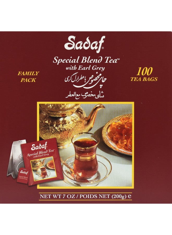 Sadaf Sadaf Earl Grey Tea Bags | Special Blend Earl Grey Ceylon Black Tea | Product harvested in Sri Lanka | 100 bags (pack of 1)  - Image 1