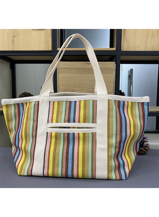 mc canvas shopping bag women's tote bag shoulder bag simple casual handbag - Image 2