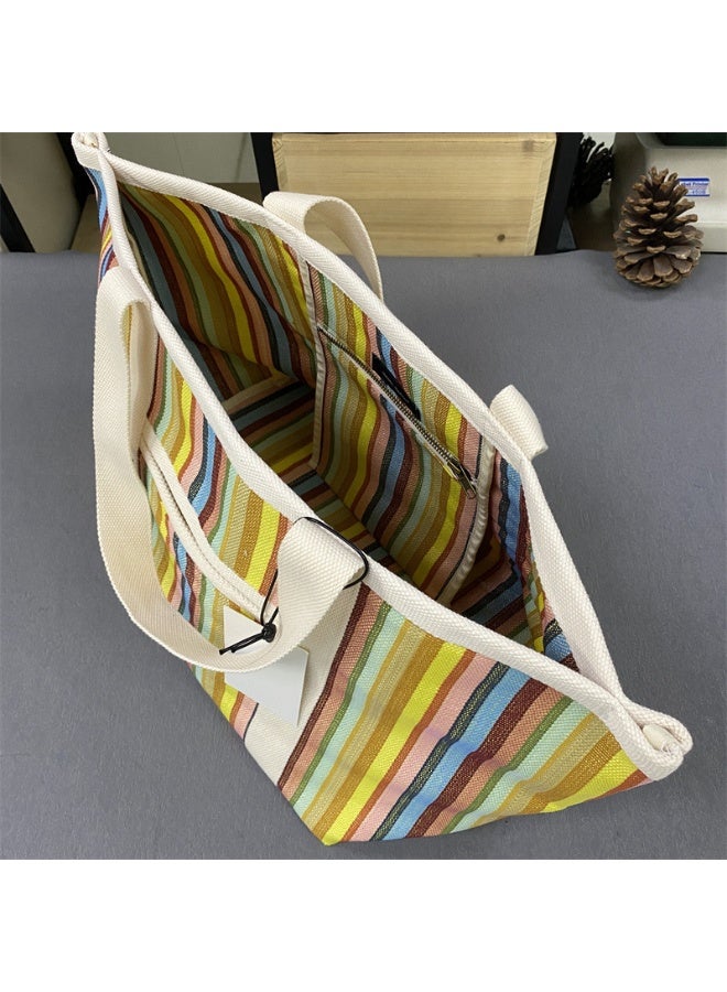 mc canvas shopping bag women's tote bag shoulder bag simple casual handbag - Image 3