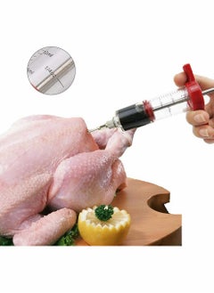SYOSI Meat Injector, Marinade Injector, Food Syringe, Meat Syringe for Beef Steak BBQ, 30 Milliliter, 1 Ounce, with 3 Needle (Red)  - Image 4