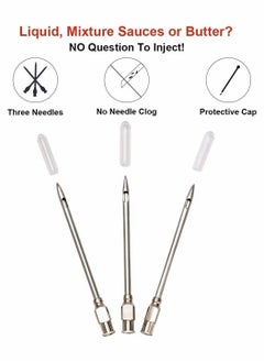 SYOSI Meat Injector, Marinade Injector, Food Syringe, Meat Syringe for Beef Steak BBQ, 30 Milliliter, 1 Ounce, with 3 Needle (Red)  - Image 3