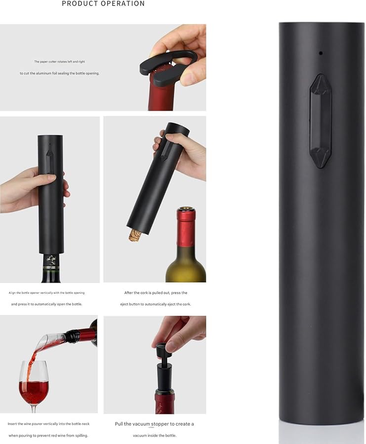 Rechargeable Electric Wine Bottle Opener Portable Corkscrew Ergonomic Handle For Parties Dinners - Image 3