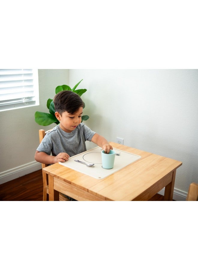 CHAMOS Silicone Placemats for Toddlers and Kids - Montessori Placemat - Non-Slip (Sage & Beige) - Image 5