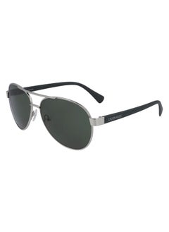 CALVIN KLEIN Men'S Ck19316S Aviator Sunglasses Silvergreengreen 60 Mm ...