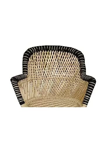 YASHIKA CREATION YASHIKA CREATION Handicraft Bamboo Sarkanda Chair for Outdoor with Black Beige Set 1 Chair 1 Stool  - Image 4
