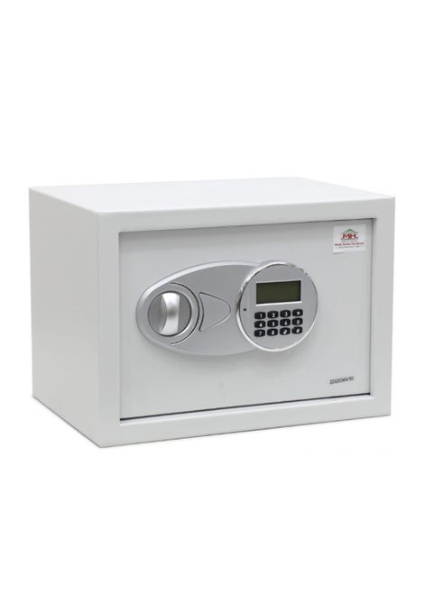 Karnak Safe Box with Digital Pin Code Keypad and Key Lock for Home Office Personal Use (L35xW25xH25cm) Color Whites