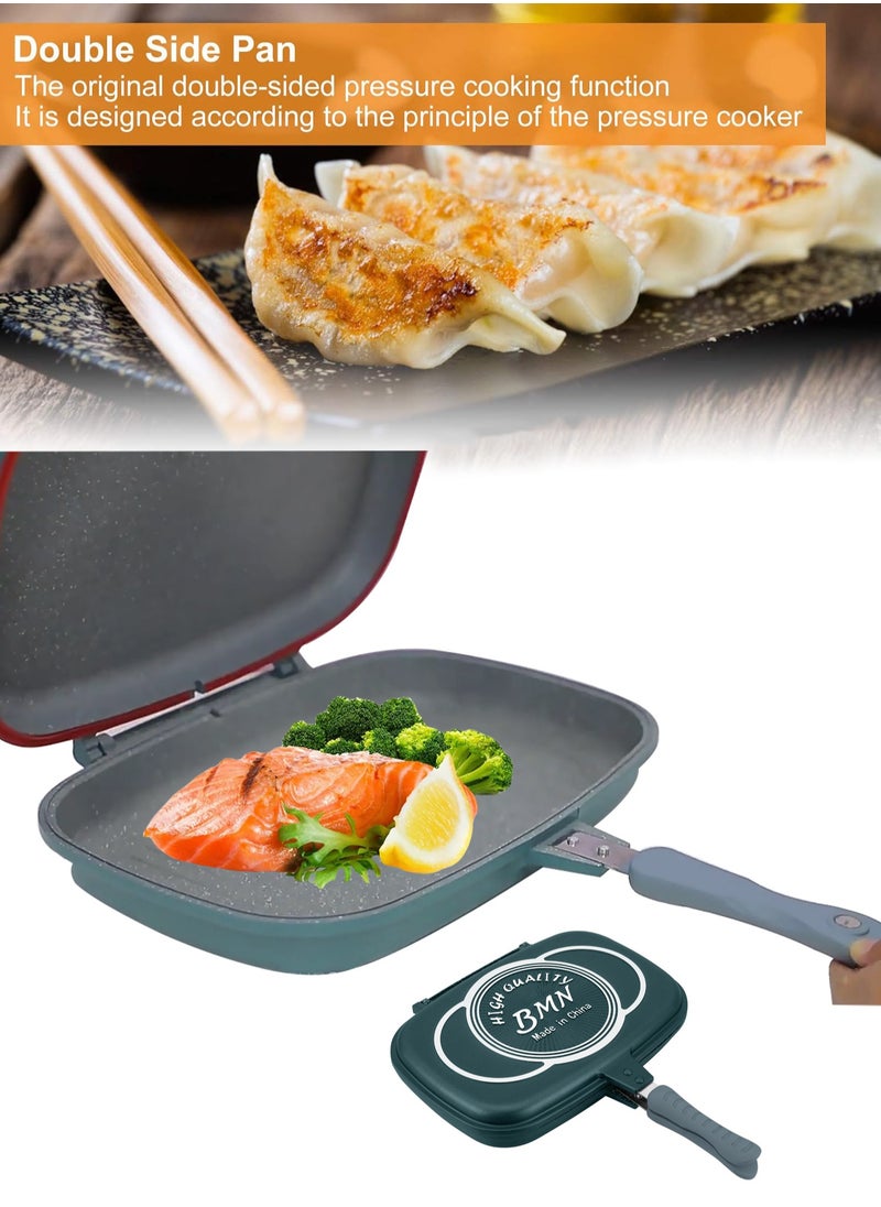 Rockland - 14-piece Granite Coated Nonstick Cookware Set, All-Stovetop Pans, Including Frying Pan, Saucepan, Sauté Pan and Baking Pan, PFOA-Free, Non-slip Handle and Shockproof Glass Lid with Silicone Rim (Green) - Image 1