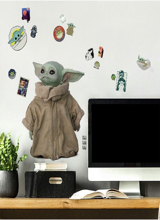 RoomMates - RoomMates RMK4477SCS The Mandalorian Baby Yoda Grogu Peel and Stick Wall Decals - Image 1