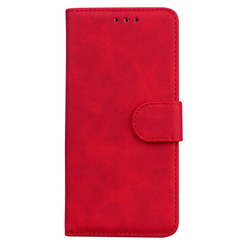 HuHa Case Cover For Motorola Edge 60 Fusion / Edge 5G 2025 Skin Feel Pure Color Flip Leather Phone Case(Red) - Image 2