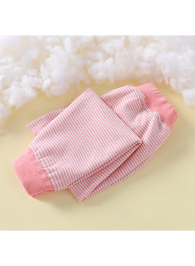 Children's Thermal Striped Loose Leggings For Boys And Girls, Thickened And Elastic For Warmth