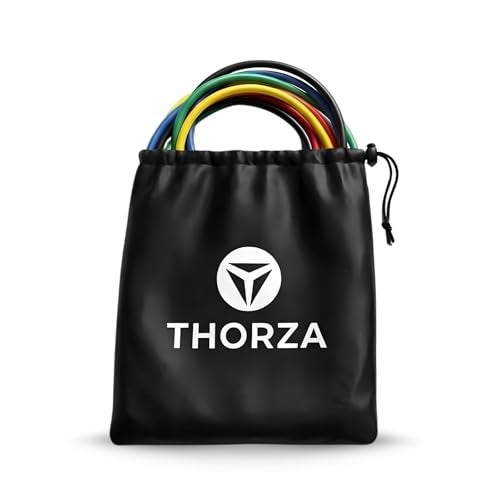 THORZA 11-Piece Full Body Strength Training with Resistance Bands Set - 5 Levels Tube Exercise Bands, Without Latex TPE Resistance Band - Door Anchor, Handles, Ankle Straps & 1 Bag - Image 2