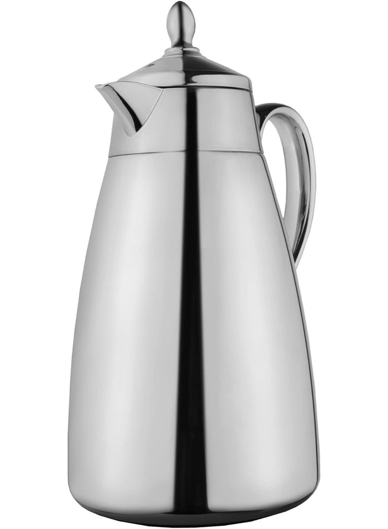 Alsaif Shahd Hospitality Thermos 1.3 L, Stainless Steel Body, Glass Inner Insulation – Chrome - Image 5