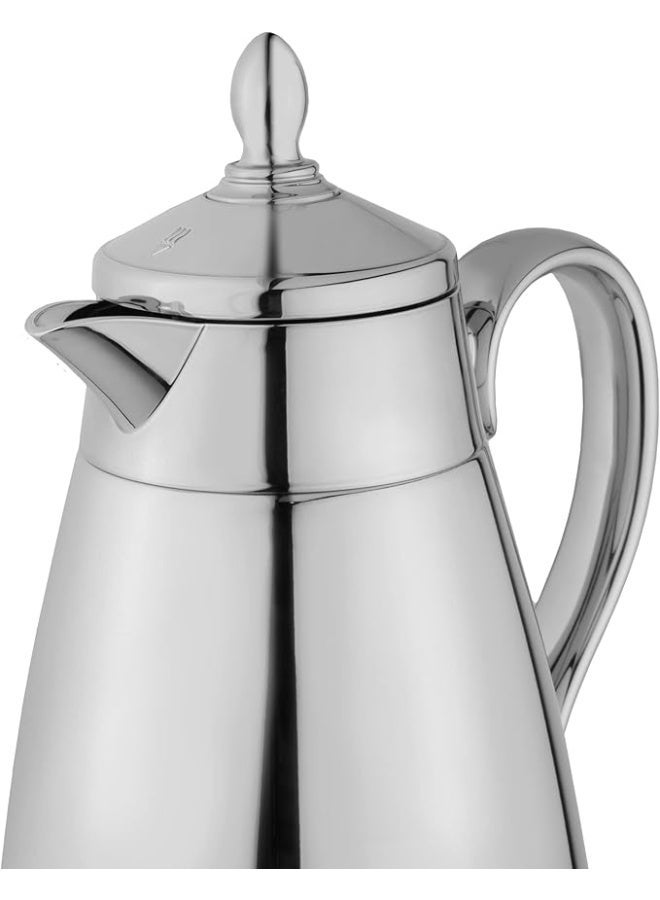 Alsaif Shahd Hospitality Thermos 1.3 L, Stainless Steel Body, Glass Inner Insulation – Chrome - Image 4