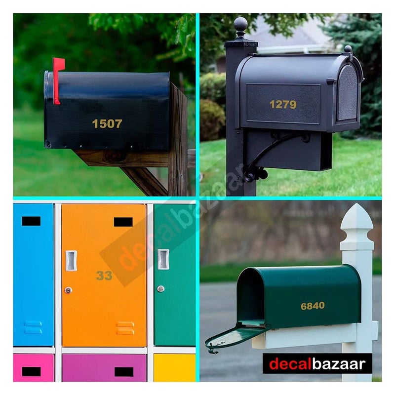 decalbazaar Number for Wall Glass Vehicle Glossy Vinyl Sticker 1.5 Inches Golden (Set 2), (Code 15) - Image 3