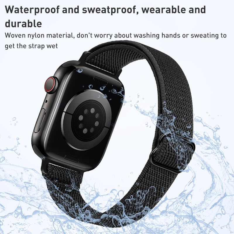 erorex Small Waist Nylon Watch Band For Apple Watch Series 9&8&7 41Mm / Se 3&Se 2&6&Se&5&4 40Mm / 3&2&1 38Mm(Starlight) - Image 5