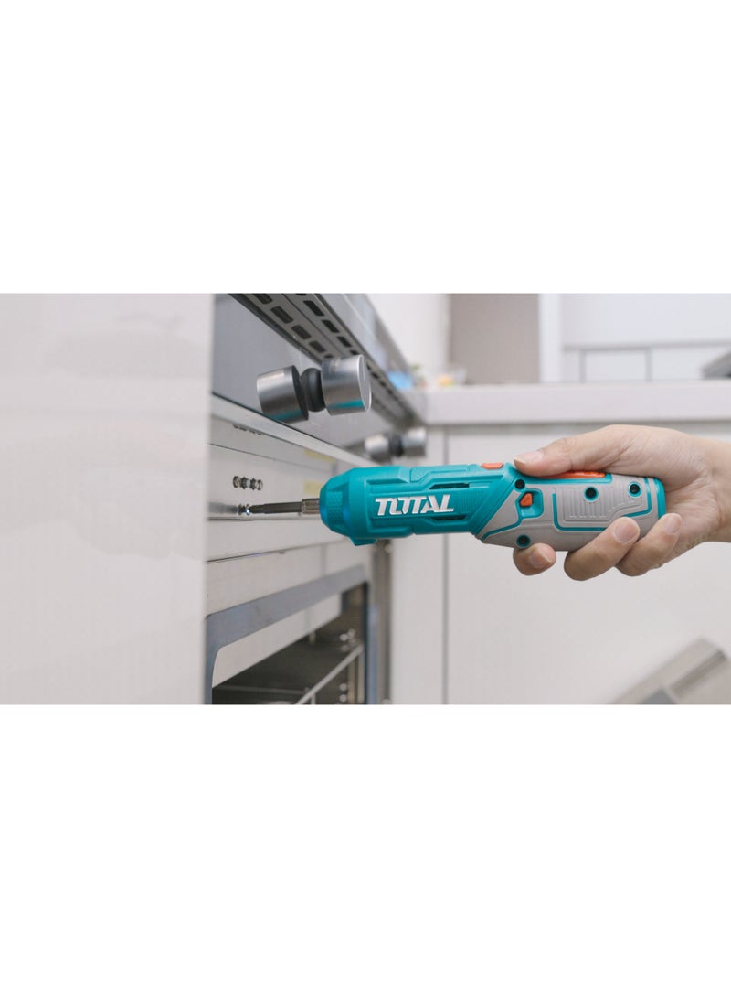 Total  Cordless Screwdriver 4 Volt 19 Pcs TSDLI0442 - Image 3