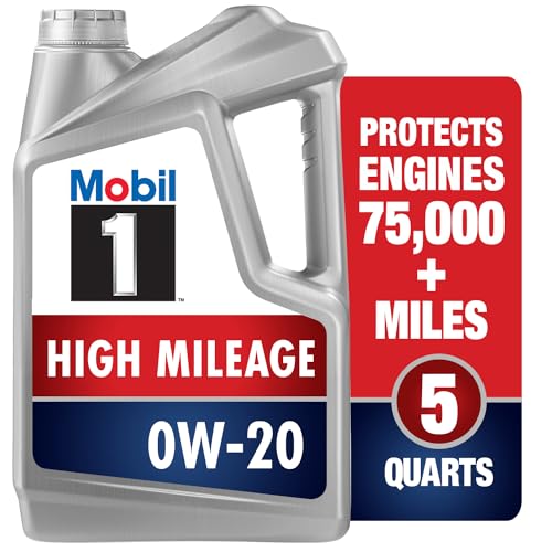 Mobil 1 High Mileage Full Synthetic Motor Oil 0W20 5 Quart