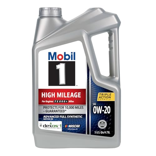 Mobil 1 High Mileage Full Synthetic Motor Oil 0W20 5 Quart - Image 4