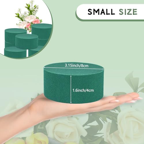 SupKing 4Pcs Floral Foam Round SUPKING 3.2" Small Green Wet Dry Flower Foam Blocks Florist Plant Foam for Artificial and Fresh Flower Arrangement - Image 2