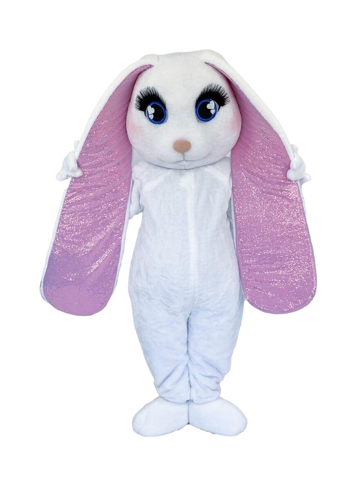 Carnival Mascot Carnival Mascot Bunny Star Costume, Full Body Adult Size Bear Mascot, 1 Size For All Handmade From Premium Quality Materials, Mascot Uniforms Perfect for Kids, Halloween, & Parties, White  - Image 1