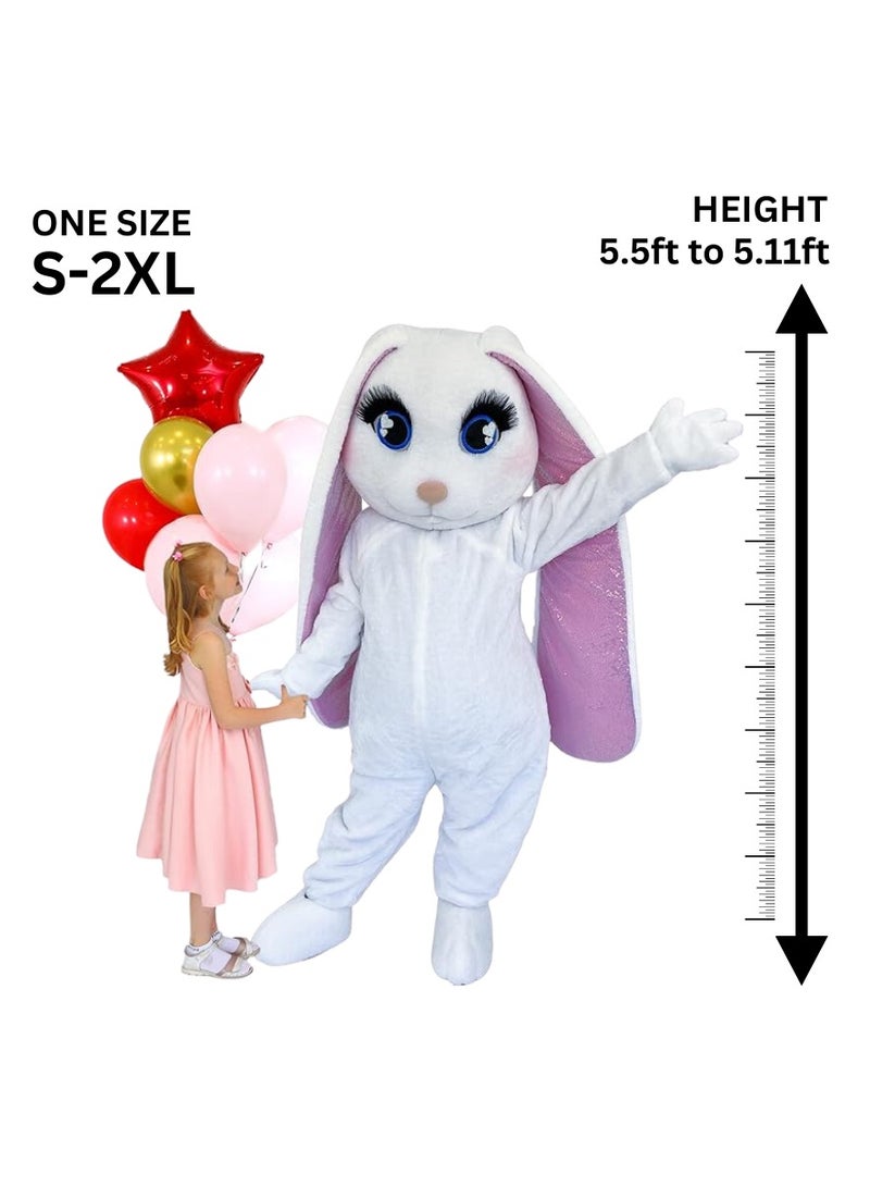 Carnival Mascot Carnival Mascot Bunny Star Costume, Full Body Adult Size Bear Mascot, 1 Size For All Handmade From Premium Quality Materials, Mascot Uniforms Perfect for Kids, Halloween, & Parties, White  - Image 2